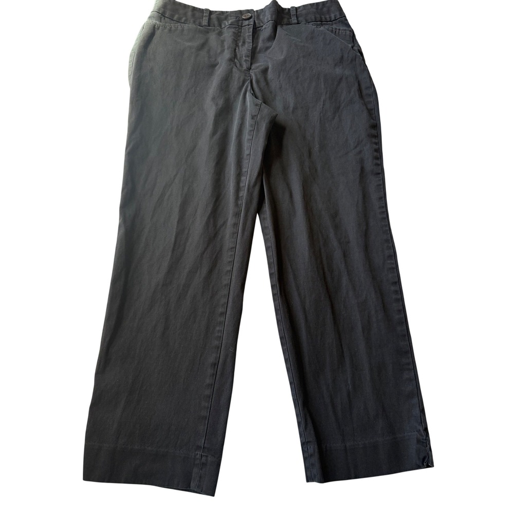 Talbots Womens The Perfect Crop Pants Size 10 Black Stretch Casual Everyday